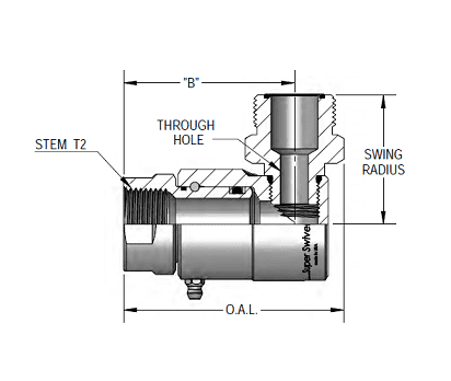 9SS4FP25XMFS6-NI-AL by Super Swivel | 8404-NI-AL | 1/4-18 Female Pipe NPTF x 11/16-16 Male Face Seal MFS | 0.265" Through Hole | 90° Elbow | Electroless Nickel | AFLAS Seal