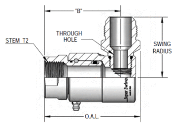 9SS4FP25XMJ6-Z-ETP by Super Swivel | 6702-Z-ETP | 1/4-18 Female Pipe NPTF x 9/16-18 Male 37° JIC | 0.250" Through Hole | 90° Elbow | Zinc | Extreme Viton® Seal