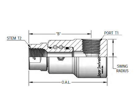 9SS8HPFP50XFP50-Ni-90V by Super Swivel | 5923-Ni-90V | High Pressure 1/2-14 Female Pipe NPTF x 1/2-14 Female NPTF | 0.437" Through Hole | 90° Elbow | Electroless Nickel | Viton Seal