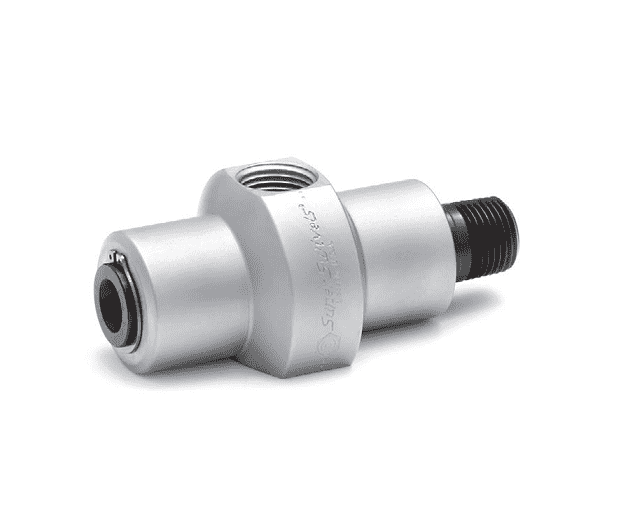 9SS8PBMP50XFP50-NI-U by Super Swivel | 23113-NI-U | Automatic Car Wash Swivel | 1/2-14 Male Pipe NPTF x 1/2-14 Female Pipe NPTF | 90° Elbow | Electroless Nickel