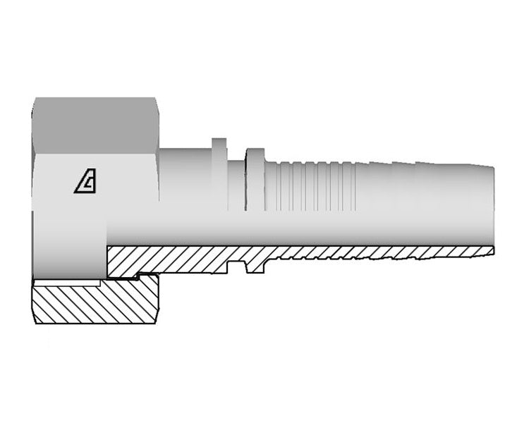 A-0808-FBFS Alfagomma by Kuriyama | A Series | Two-Piece Hydraulic Hose Fitting | -08 Hose ID x -08 Female BSPP Flat Seat Swivel | Steel