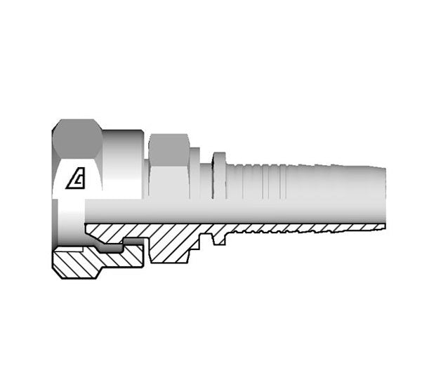 A-1212-FPMS Alfagomma by Kuriyama | A Series | Two-Piece Hydraulic Hose Fitting | -12 Hose ID x -12 Female NPSM Swivel 60° Seat | Steel