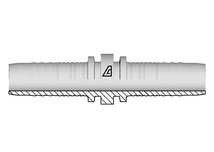 A-0606-HMEN Alfagomma by Kuriyama | A Series | Two-Piece Hydraulic Hose Fitting | Hose Mender | -06 Hose ID x -06 Hose ID | Steel