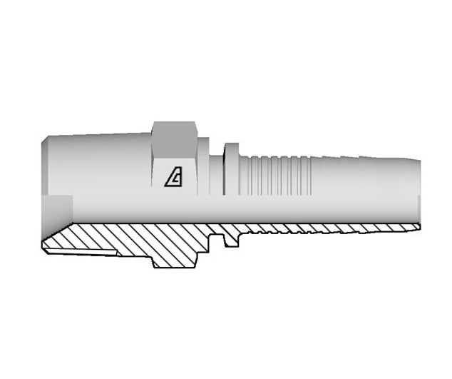 A-0608-MBPT Alfagomma by Kuriyama | A Series | Two-Piece Hydraulic Hose Fitting | -06 Hose ID x -08 Male BSPT / JIS | Steel