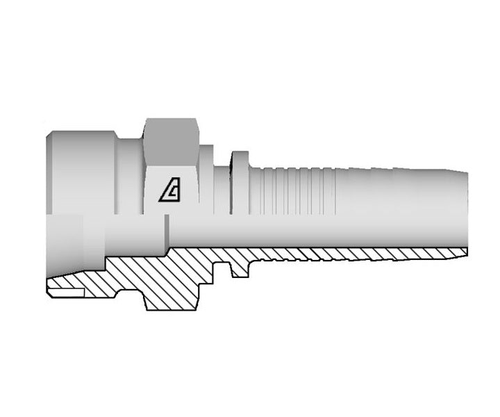 A-0416-MMSH Alfagomma by Kuriyama | A Series | Two-Piece Hydraulic Hose Fitting | DIN 3853 Heavy | -04 Hose ID x M16 Male Metric 24° Seat | Steel