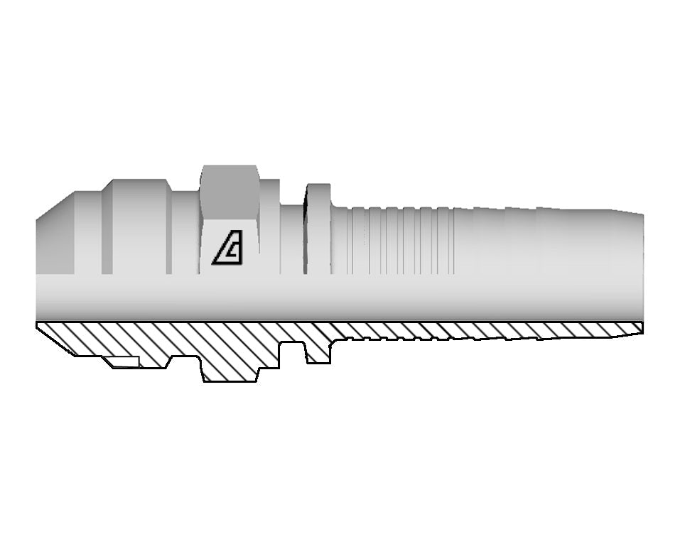 A-1212-MSAE Alfagomma by Kuriyama | A Series | Two-Piece Hydraulic Hose Fitting | -12 Hose ID x -12 Male SAE 45° | Steel