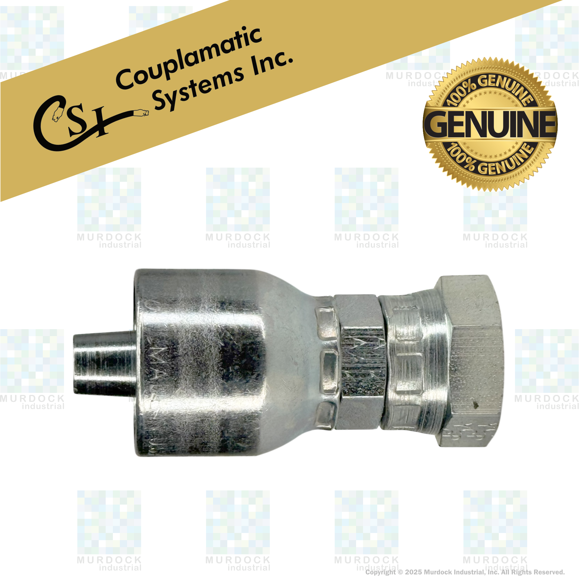 A05-6x6 by Couplamatic | A Series Coupling | 3/8" Hose ID x 3/8-18 Thread Female Swivel NPSM | Straight