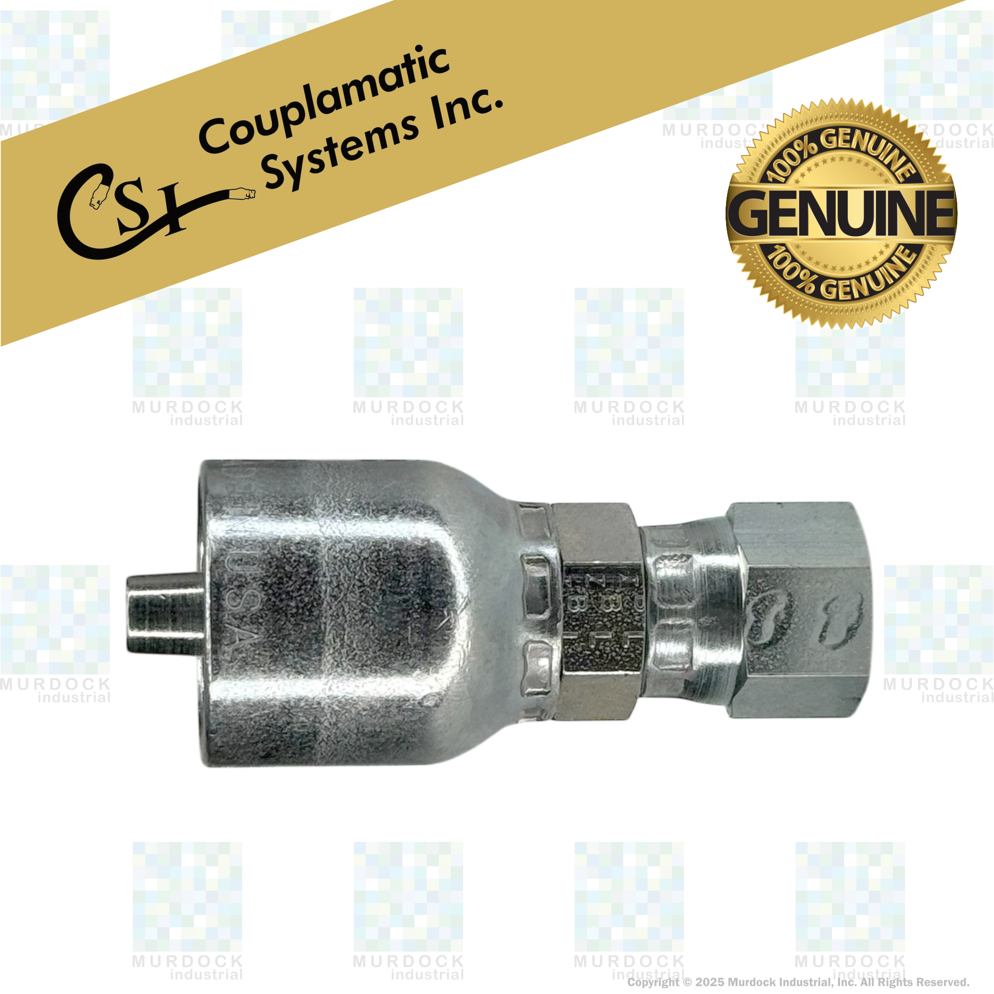 A09-6x6 by Couplamatic | A Series Coupling | 3/8" Hose ID x 9/16x18 Thread JIC 37° Female Swivel | Straight