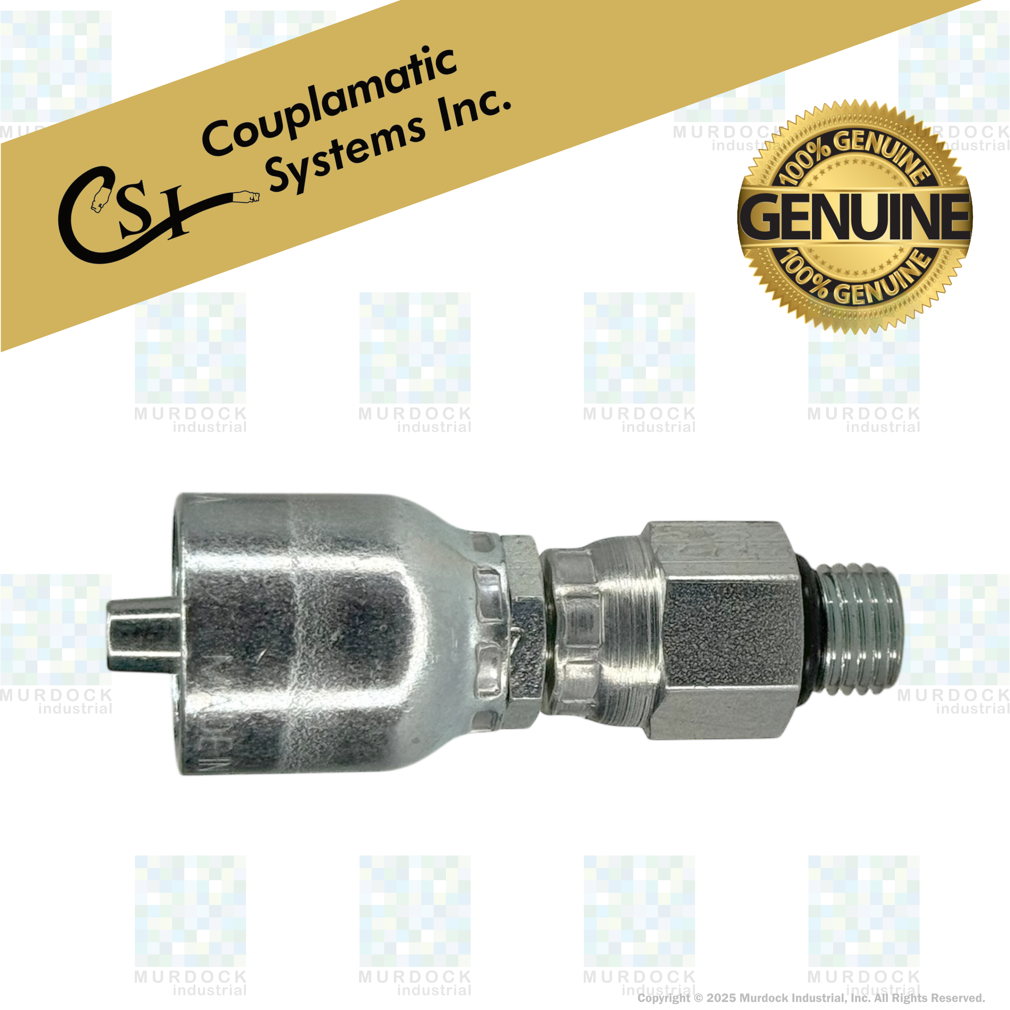 A12-4x4 by Couplamatic | A Series Coupling | 1/4" Hose ID x 7/16x20 Thread ORB Male Swivel | Straight