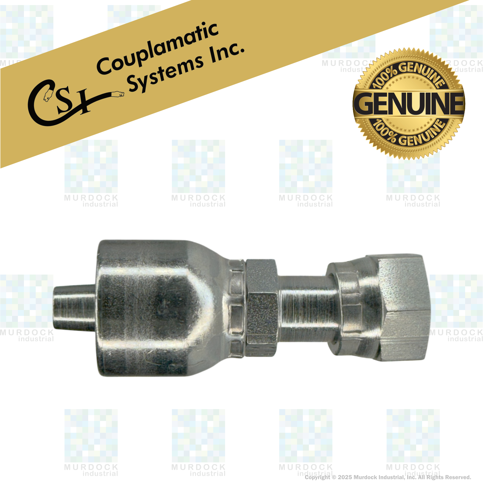 A30-6x6 by Couplamatic | A Series Coupling | 3/8" Hose ID x 11/16x16 Thread O-Ring Face Seal | ORF Female Swivel | Straight