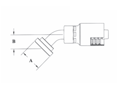 A50-12x12 by Couplamatic | A Series Coupling | 3/4" Hose ID Split Flange | Code 61 | 45° Elbow