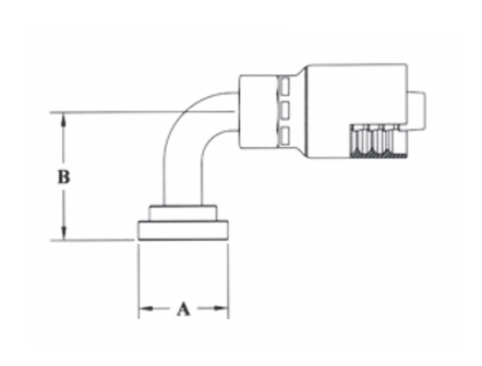 A53-16x16 by Couplamatic | A Series Coupling | 1" Hose ID Split Flange | Code 61 | 90° Elbow