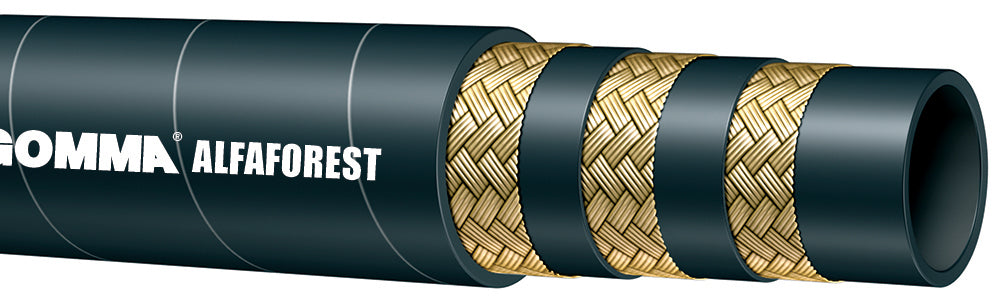 AF3B-06 Alfagomma Alfaforest by Kuriyama | AF3B Series | Minetuff Hose for Hydraulic Systems | 3 Wire Braid | 3/8" ID | 0.85" OD | 7280 PSI