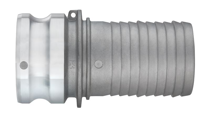 AL-E800 by Kuriyama | AL-E Series | Part E | Cam & Groove Fitting | 8" Adapter x 8" Hose Barb | Aluminum