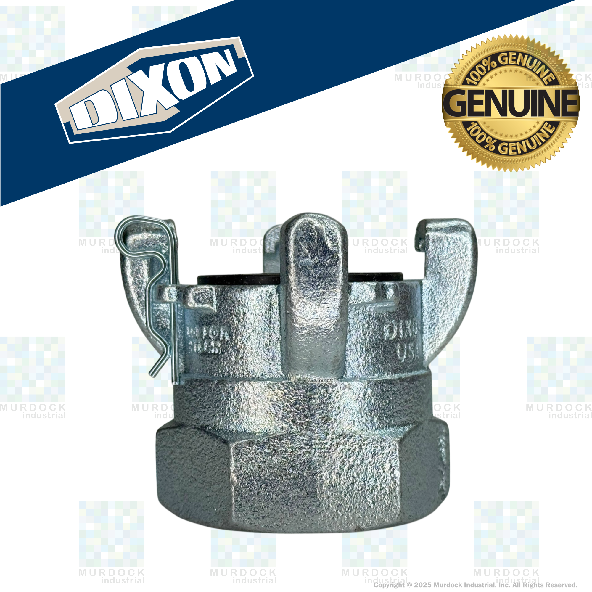 AM28 Air King® by Dixon Valve | Pneumatic Fitting | 4-Lug Threaded End | Chicago Style x 2" Female NPT | Iron