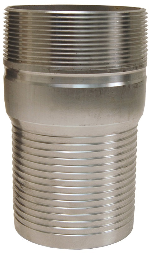 AST40 by Dixon Valve | King Combination Nipple | No Knurl | 4" Male NPT x 4" Hose ID | Aluminum