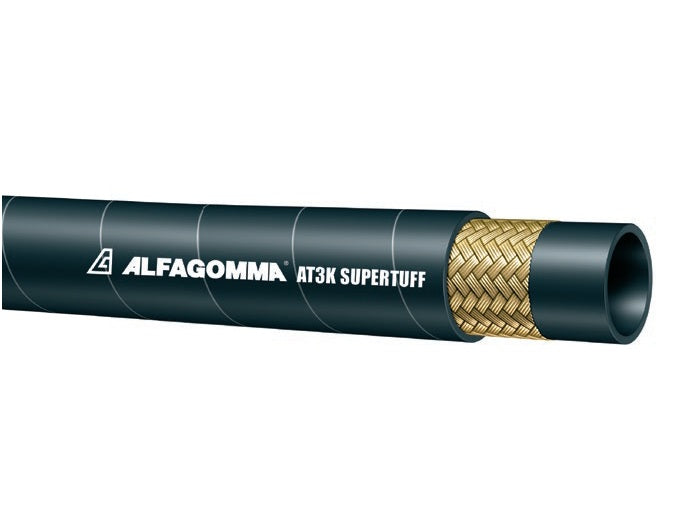 AT3KST-04 Alfagomma by Kuriyama | AT3KST Series | SAE 100R17 | SUPERTUFF Alfatech 3000 Hydraulic Hose | Single Compact Wire Braid | 1/4" ID | 0.47" OD | 3250 PSI