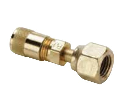 AVUS4D-4 by Parker | Access Valve | 1/4" Forged Female Flare Swivel w/ Depressor | Nut | Straight | Brass | Pack of 5