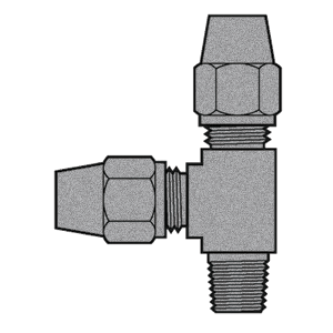 B-31371-06-06-06 Breco by Foster | Air Brake | 3/8" Tube Compression x 3/8" Tube Compression x 3/8" Male NPTF Thread | Tee