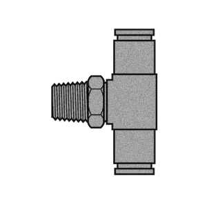 B-31872S-04-04-02 Breco by Foster | Air Brake | 1/4" Push-to-Connect x 1/4" Push-to-Connect x 1/8" Male NPTF Thread | Swivel | Tee