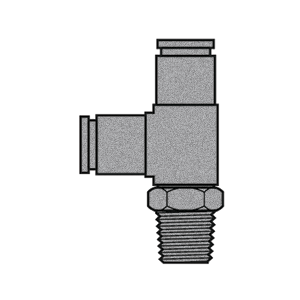 B-31871S-06-06-06 Breco by Foster | Air Brake | 3/8" Push-to-Connect x 3/8" Push-to-Connect x 3/8" Male NPTF Thread | Swivel | Tee