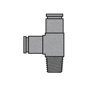 B-31871-04-04-04 Breco by Foster | Air Brake | 1/4" Push-to-Connect x 1/4" Push-to-Connect x 1/4" Male NPTF Thread | Tee