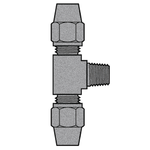 B-31372-10-10-04 Breco by Foster | Air Brake | 5/8" Tube Compression x 5/8" Tube Compression x 1/4" Male NPTF Thread | Tee