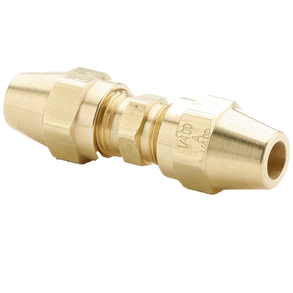 62AB-12 by Parker | Air Brake - AB Fittings | Union | 3/4" Tube Size x 1" Thread | 1" Hex | 4.08" Length | Straight | Brass | Pack of 5