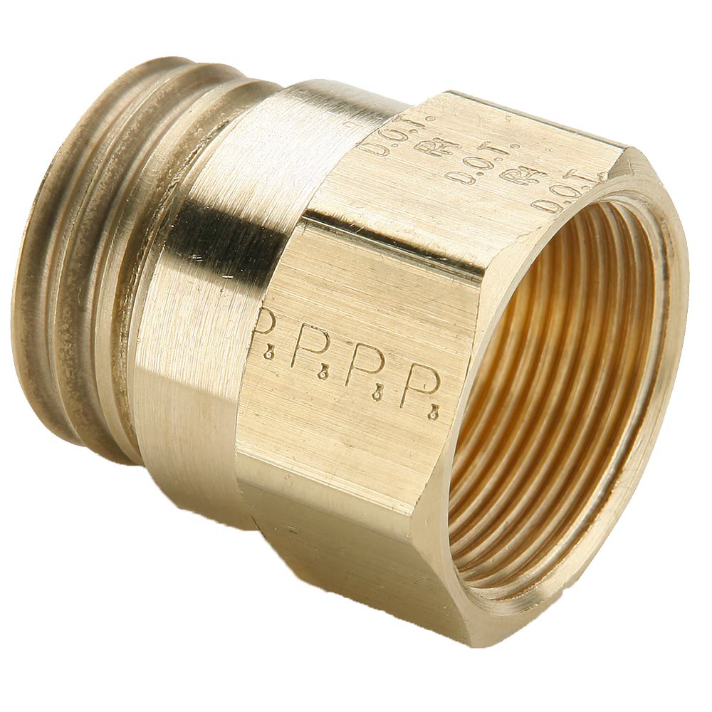 61RBSG-6 by Parker | Air Brake Hose Ends Fittings | 3/8" Spring Guard Nut x 31/32"-20 Male Thread | 1-1/16" Hex | 1.22" | Straight | Brass | Pack of 5