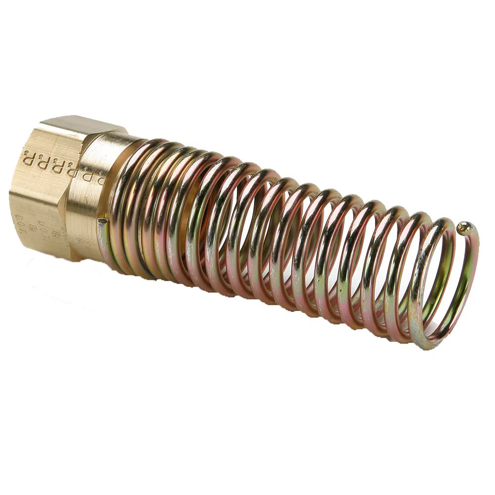 67RBSG-6 by Parker | Air Brake Hose Ends Fittings | 3/8" Hose Nut w/ Spring | 3.50" Length | Brass | Pack of 5