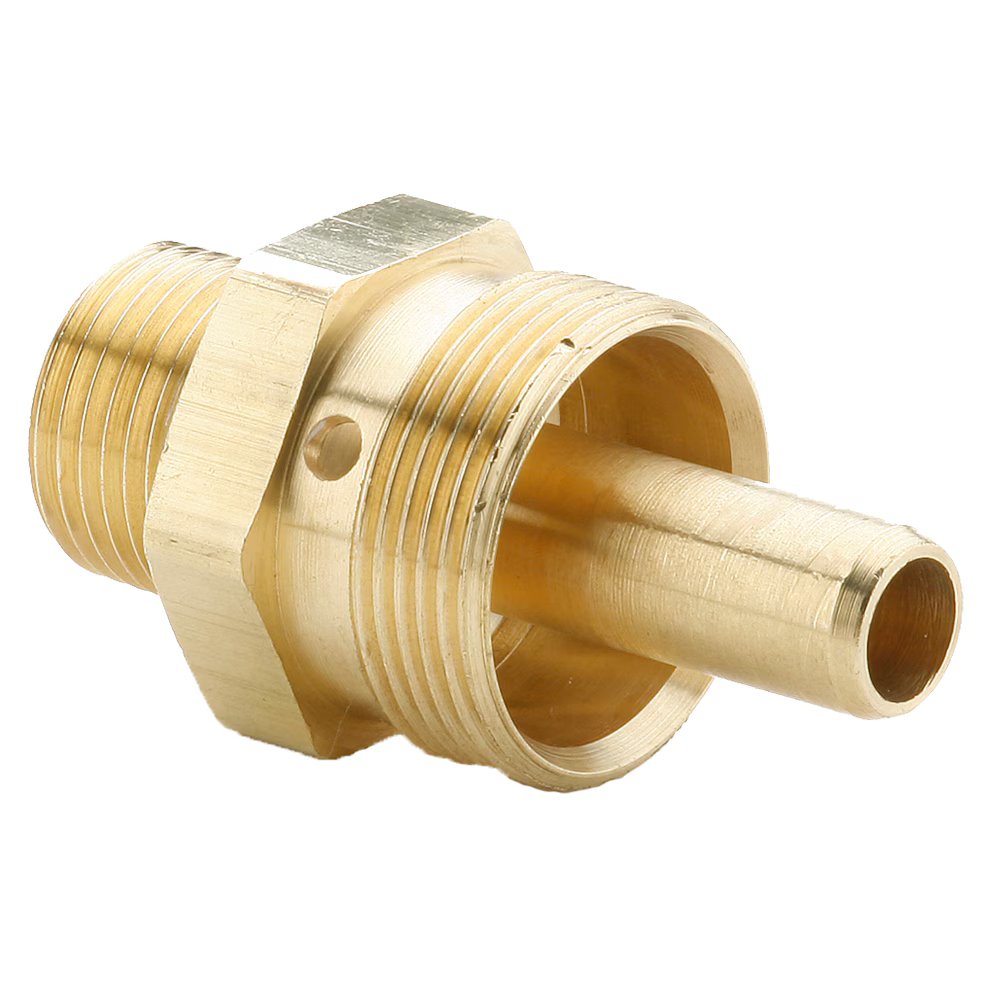 68RB-8-8B by Parker | Air Brake Hose Ends Fittings | 1/2" Hose Size Connector x 1/2" Male Pipe Thread x 1-3/32"-20 Thread | Body Only | 2.07" Length | Straight | Brass | Pack of 5