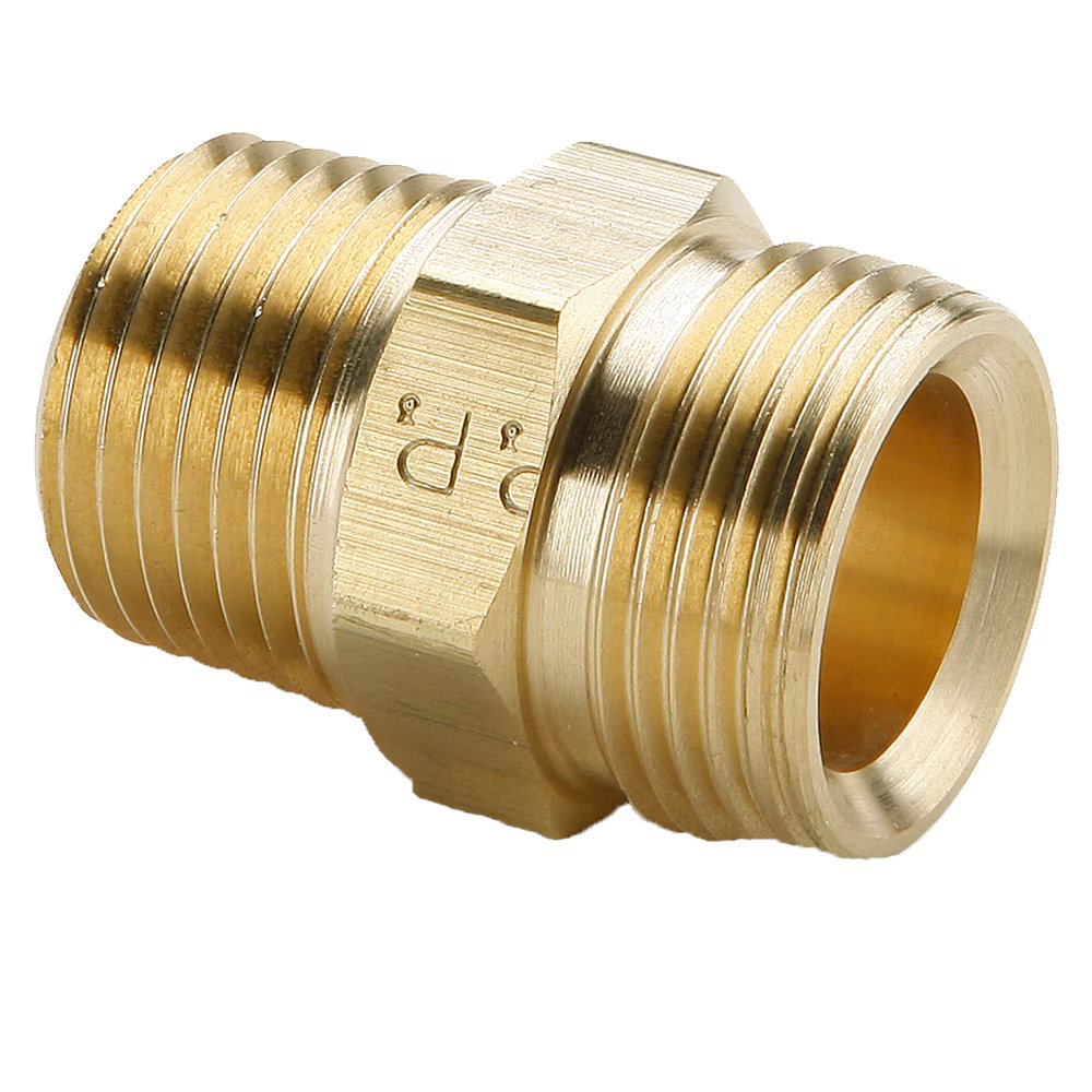 76RB-3/4-4 by Parker | Air Brake Hose Ends Fittings | 1/4" Male Pipe Thread x 3/4" Thread | 3/4" Hex | 1.06" Length | Straight | Brass | Pack of 5