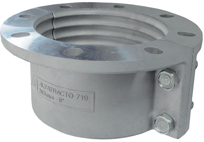 ALFAMUFF1000 Alfagomma by Kuriyama | ALFAMUFF Series | Field Replaceable Fixed Flange-Muff Coupling | 150# Flange End for 10" T719AA Hose Only | Aluminum