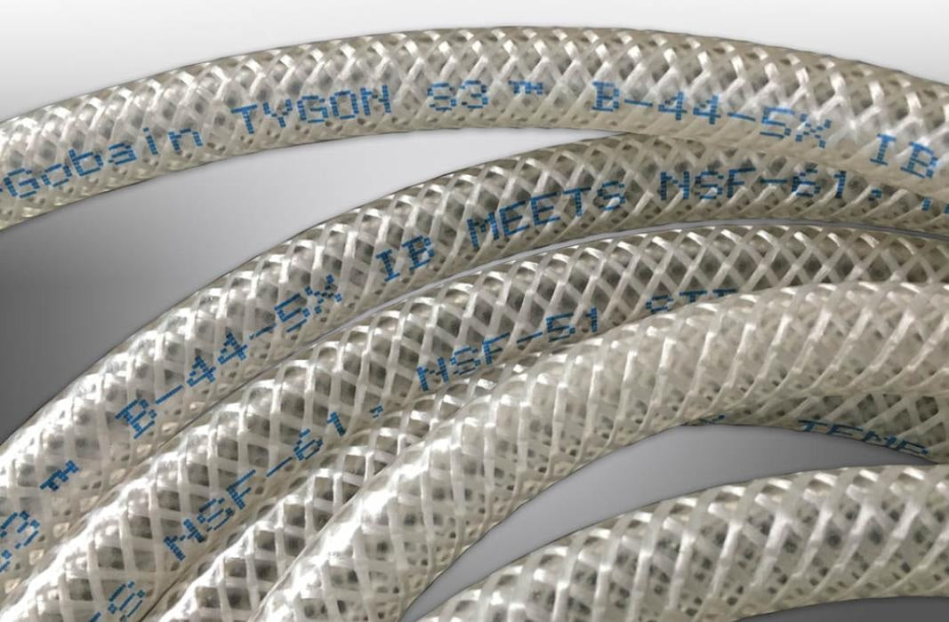 AMH00029 Tygon S3™ by Saint Gobain | B-44-5X IB | Food & Beverage Dispensing Reinforced Tubing | 3/8" ID x 5/8" OD x 1/8" Wall | Old Part #: ADA00029 | 50' Package Length