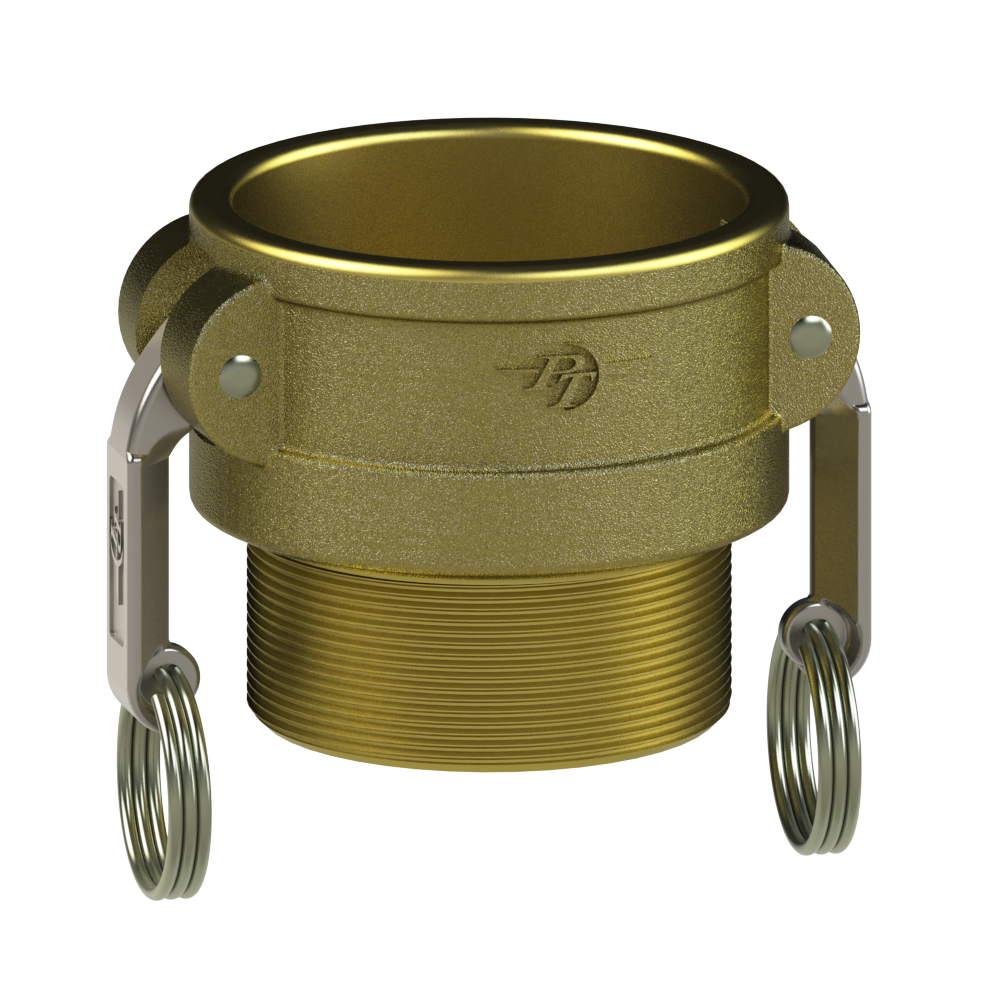 1290201 (E05B) by PT-Coupling | Cam & Groove Adapter | Type B | 1/2" Coupler x 1/2" Male NPT | Brass/HBS | Buna-N Seal
