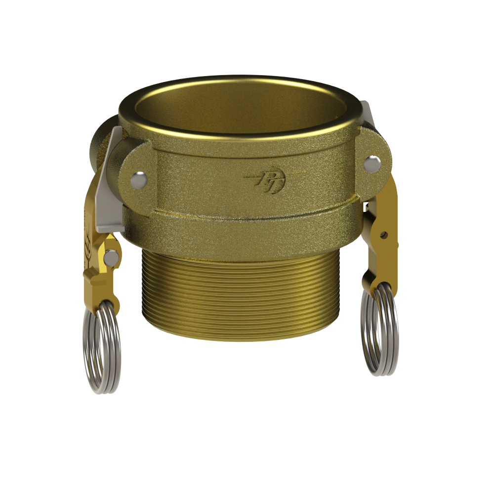 1200215L2 (15B SLII) by PT-Coupling | STA-LOK® II Cam & Groove Adapter | Type B | 1-1/2" Coupler x 1-1/2" Male NPT | Brass/SLB | Buna-N Seal
