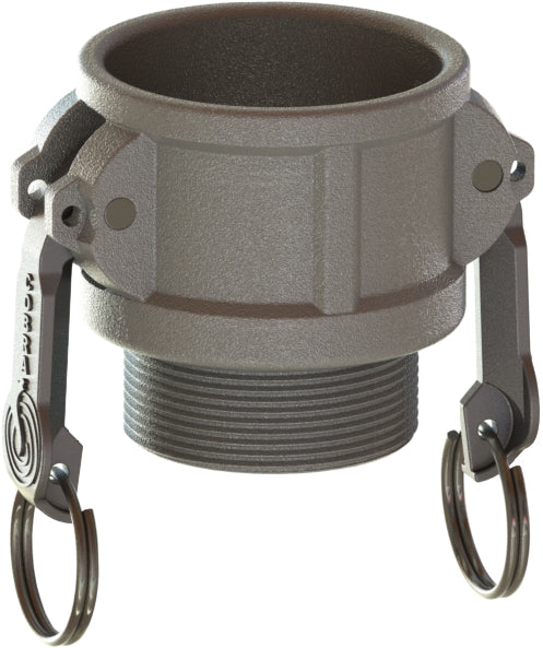 B-DI-400 by Campbell Fittings | Standard Cobra Cam & Groove Coupling | Type B | 4" Coupler x 4" Male NPT Thread | Ductile Iron