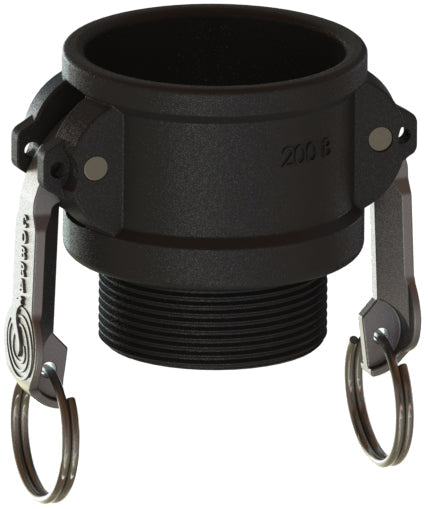 B-PP-300 by Campbell Fittings | Standard Cobra Cam & Groove Coupling | Type B | 3" Coupler x 3" Male NPT Thread | Poly-Glass