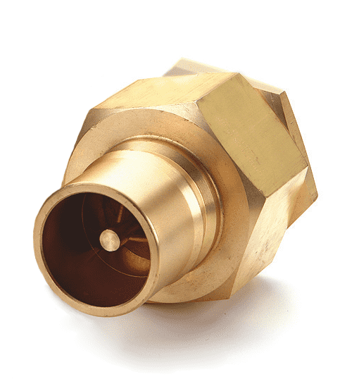 B10K41143 Hansen by Danfoss | HK 10/12/20 Series | Quick Disconnect Coupling | 1-1/4" Female NPTF Valved x 1-1/4" ISO 7241-1-B | Male Plug | FKM Seal | Brass