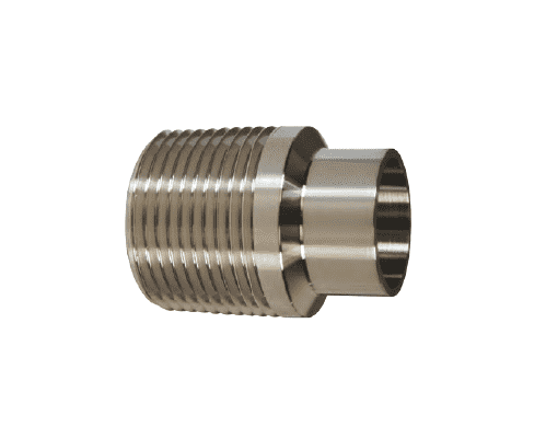 B19WB-G250 Dixon Valve 304 Stainless Steel Sanitary Unpolished Male NPT x Weld End Adapter - 2-1/2" Tube OD