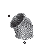 B2404-20-20 by AdaptAll | -20 Female BSP x -20 Female BSP Solid | 45° Elbow | Malleable Iron