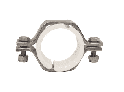 B24PV-G150 Dixon Valve 304 Stainless Steel Sanitary Hex Pipe Size Hanger with Polypropylene Sleeves - 1-1/2" Pipe Size
