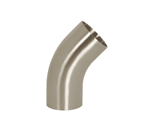 B2KS-R200P Dixon Valve 316L Stainless Steel Sanitary Polished 45 deg. Weld Elbow with Tangent - 2" Tube OD