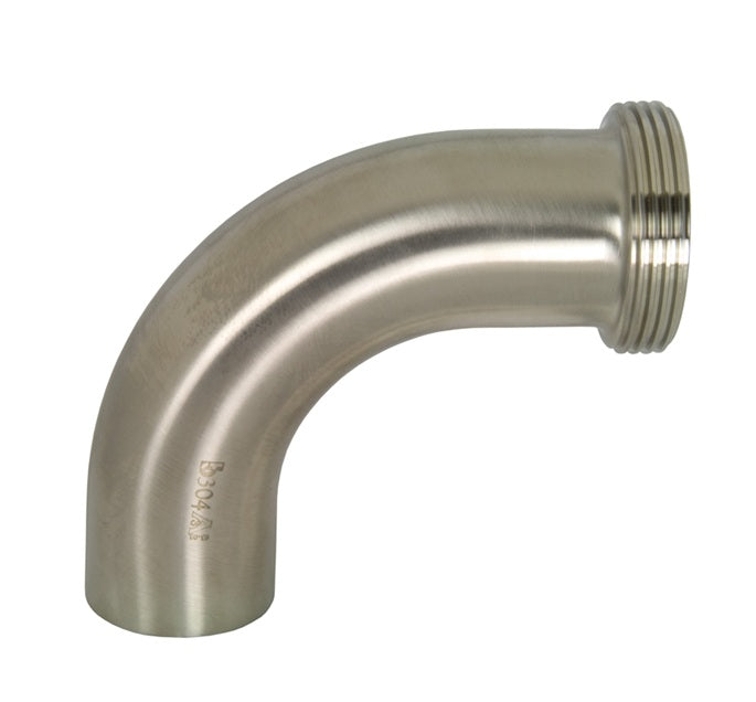 B2T-G200 Dixon Valve 304 Stainless Steel Sanitary Threaded Bevel Seat x Weld 90° Elbow - 2" Tube OD
