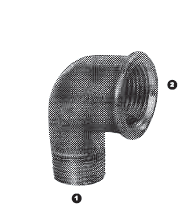 B3804-12-12 by AdaptAll | -12 Male BSPT x -12 Female BSP Solid | 90° Elbow | Malleable Iron