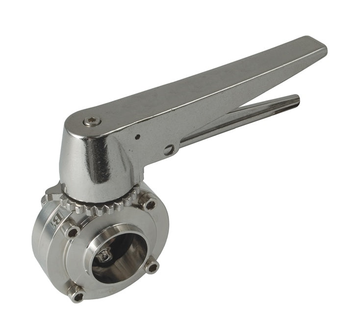 B5101V075BB-C Dixon Valve 3/4" 316L Stainless Steel Sanitary Weld End Butterfly Valve - Trigger Handle - FKM Seats