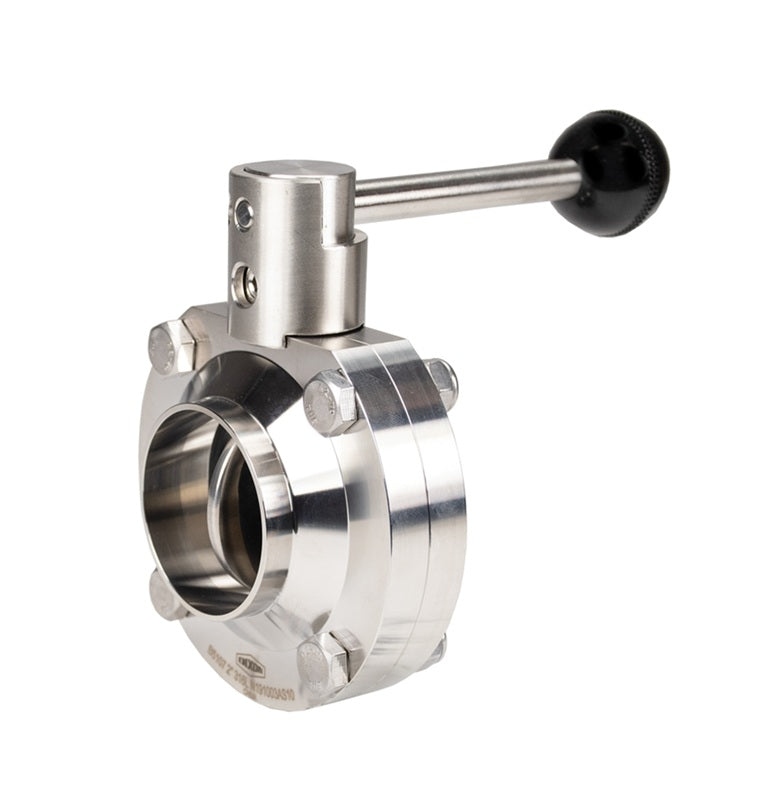 B5107E100BB-A Dixon Valve 1" 316L Stainless Steel Sanitary Weld End Butterfly Valve - Pull Handle - EPDM Seats