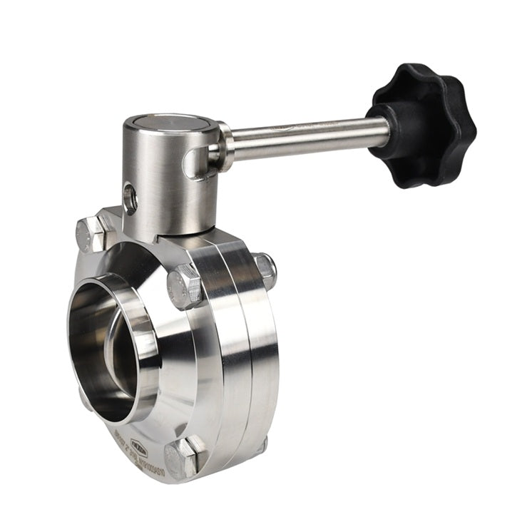 B5107V050BB-B Dixon Valve 1/2" 316L Stainless Steel Sanitary Weld End Butterfly Valve - Infinite Handle - FKM Seats