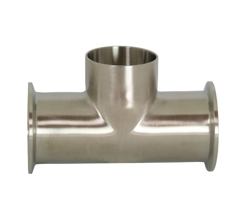 B7MMW-G400 Dixon Valve 304 Stainless Steel Sanitary Polished Clamp Run x Weld Branch Tee (#7 Finish) - 4" Tube OD