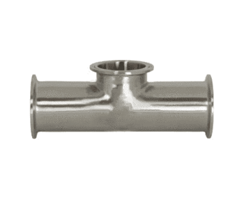 B7MPS-R400 Dixon Valve 316L Stainless Steel Sanitary Short Outlet Clamp Tee - 4" Tube OD